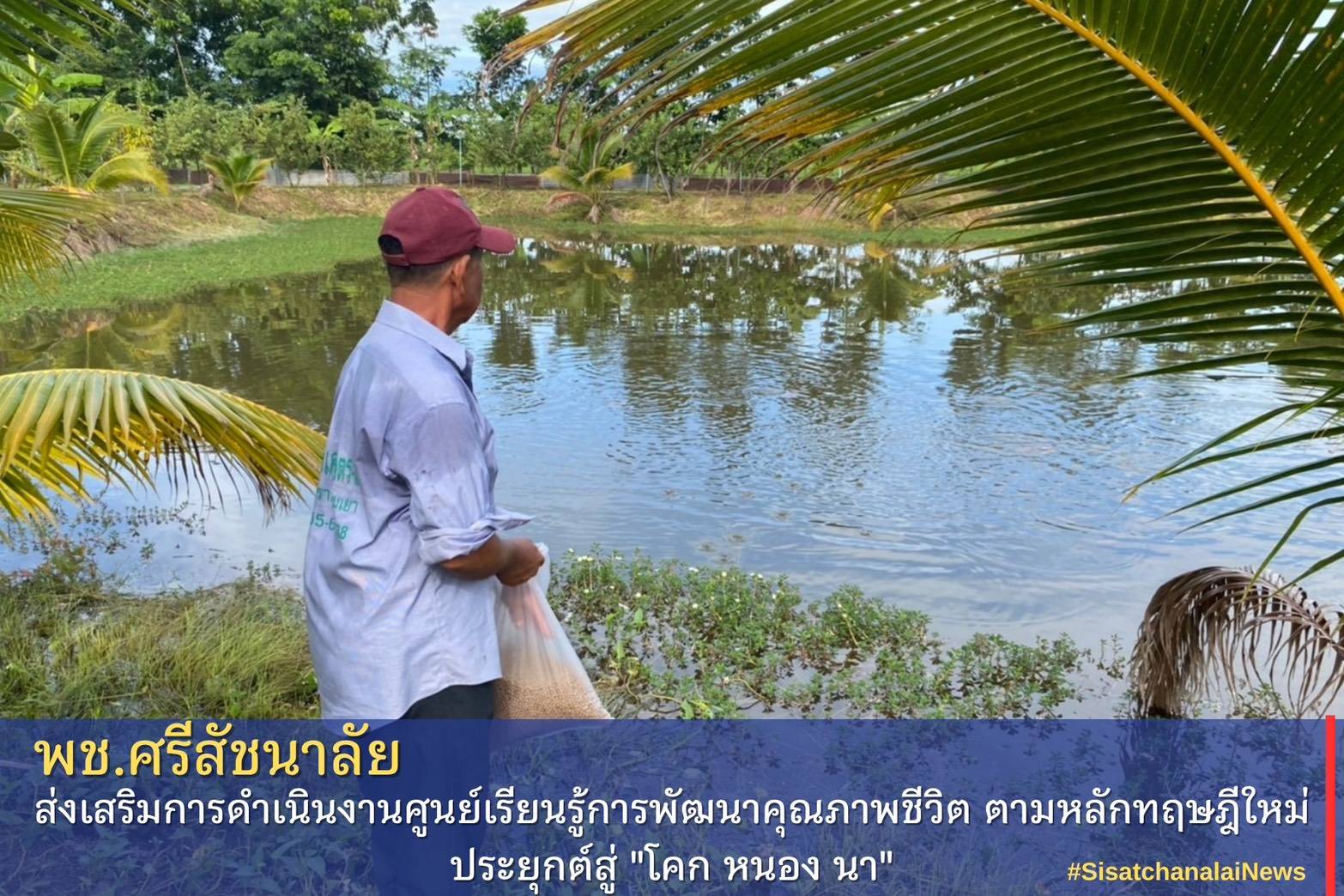 โครงการพัฒนาพื้นที่ต้นแบบการพัฒนาคุณภาพชีวิตตามหลักทฤษฎีใหม่ประยุกต์สู่โคก หนอง นา โมเดล แปลงนายอำนวย คำสิงห์ ม.6 ต.หนองอ้อ 