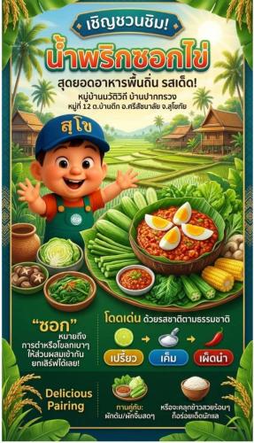 ✴️เชิญชวนลิ้มลอง “น้ำพริกซอกไข่” รสเด็ด สูตรโบราณ หอม อร่อย กลมกล่อมฉบับต้นตำรับ เมนูเด่น OTOP นวัตวิถีบ้านปากทรวง