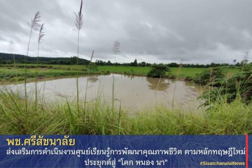 โครงการพัฒนาพื้นที่ต้นแบบการพัฒนาคุณภาพชีวิตตามหลักทฤษฎีใหม่ประยุกต์สู่โคก หนอง นา โมเดล แปลงนายนาวา หาญณรงค์ ม.2 ต.บ้านแก่ง 