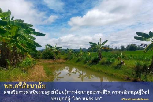 โครงการพัฒนาพื้นที่ต้นแบบการพัฒนาคุณภาพชีวิตตามหลักทฤษฎีใหม่ประยุกต์สู่โคก หนอง นา โมเดล แปลงนางสาวชนิดาภา พวงดี ม.1 ต.บ้านแก่ง 