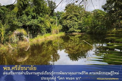 พช.ศรีสัชนาลัย เดินหน้าขับเคลื่อนการพัฒนาคุณภาพชีวิตของประชาชนตามหลักปรัชญาของเศรษฐกิจพอเพียง ผ่านโครงการพัฒนาพื้นที่ต้นแบบการพัฒนาคุณภาพชีวิตตามหลักทฤษฎีใหม่ ประยุกต์สู่ “โคก หนอง นา โมเดล” ซึ่งมุ่งเน้นการจัดการพื้นที่ให้เกิดประโยชน์สูงสุด สร้างความมั่นคงทางอาหาร และเพิ่มรายได้ให้กับครัวเรือนในชุมชน